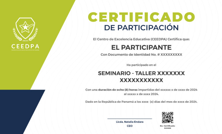 Muestra Certificado Seminarios - Talleres